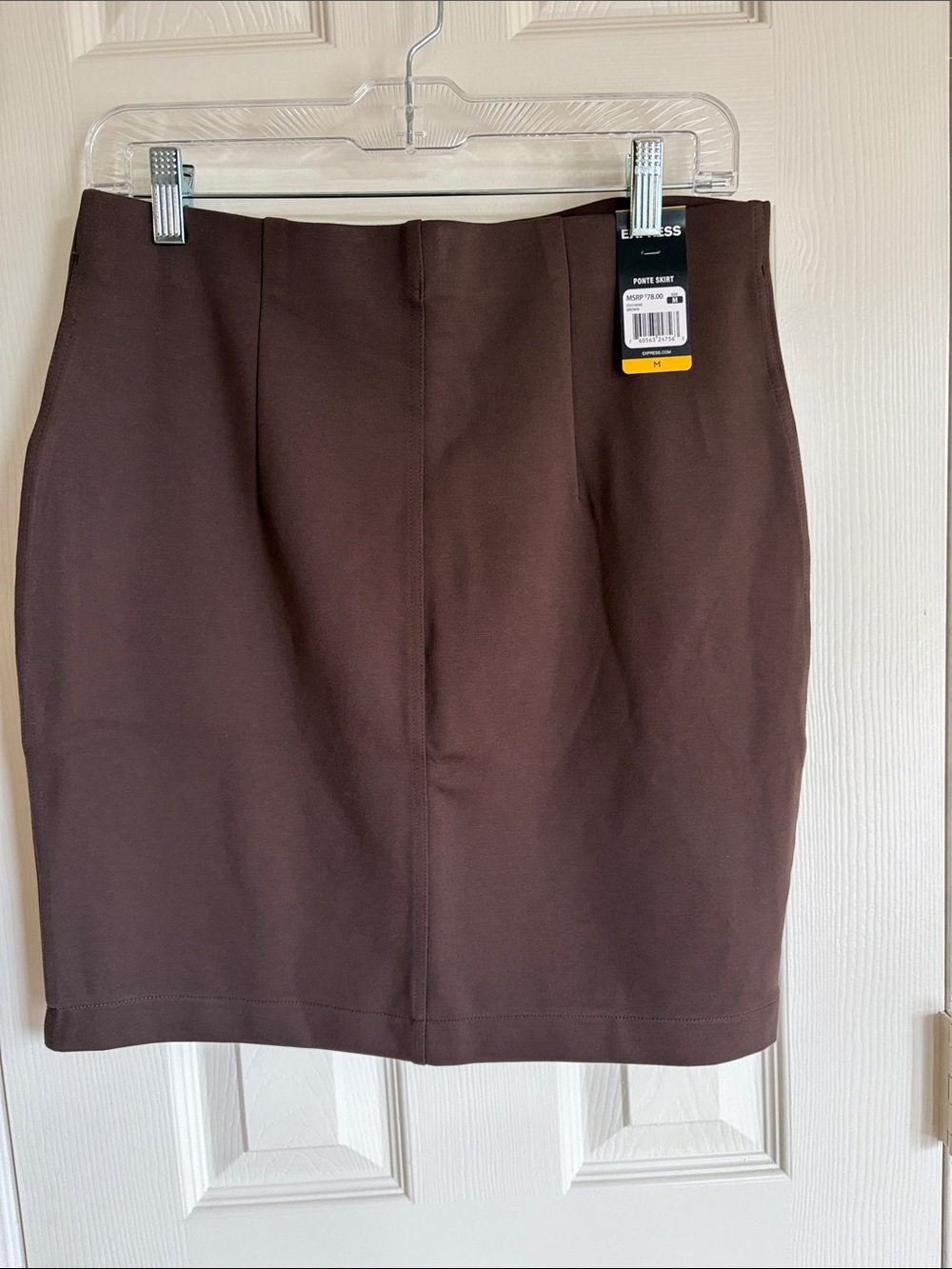 Express Chocolate Brown Ponte Pencil Skirt